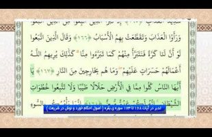 تدبر در قرآن : تدبر در آیات 168 تا 173 سوره ی بقره ( اصول احکام خورد و نوش در شریعت )